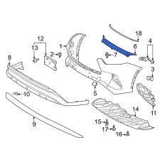 Кузов Накладка бампера переднього верхня Highlander Highlander нова 527110E900 GK parts Toyota(р)