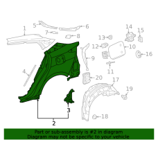 Кузов Крило заднє ліве 2016-2019 Panel Sub-Assy, Quarter, LH XW нова 6160247160 TOYOTA Toyota(р)
