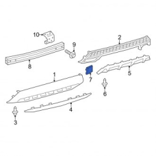 Кузов Заглушка заднього бампера Corolla QC нова 5216112050 GK parts Toyota(р)