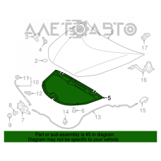 Кузов Ізоляція капота Prius 2017-2020 XW нова 5334147041 GK parts Toyota(р)