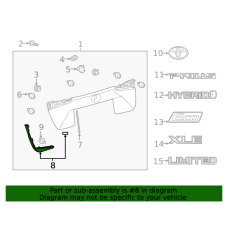 Кузов Молдінг задні двері 2018-2022 MOULDING Back Door LH XW нова 7681647030 TOYOTA Toyota(р)