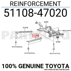 Кузов Кронштейн підрамника ліва сторона перед XW нова 5110847020 TOYOTA Toyota(р)