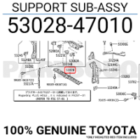 Приладдя/Двигун/Паливна система Рамка радіатора нижня  для Toyota XW нова 5302847010 GK parts Toyota(р)
